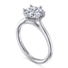 Aviva - 14K White Gold 6 Prong Round Solitaire Diamond Engagement Ring - 0.05 ct