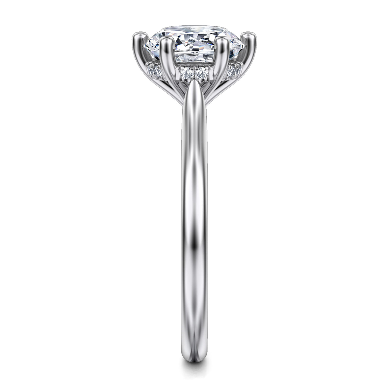 Aviva - 14K White Gold 6 Prong Round Solitaire Diamond Engagement Ring - 0.05 ct - Shot 5