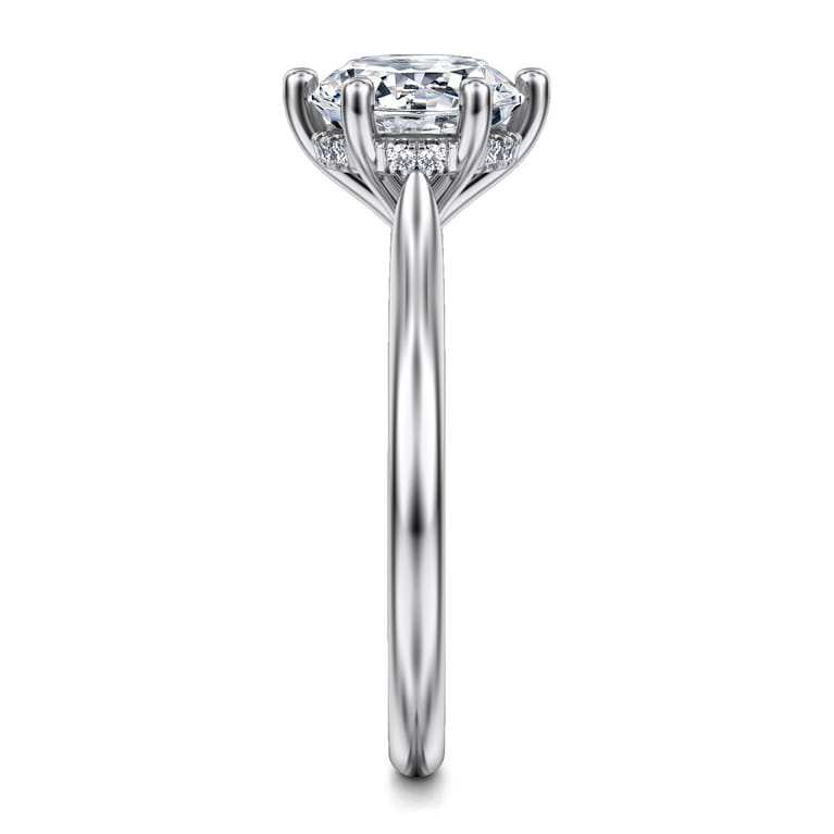Aviva - 14K White Gold 6 Prong Round Solitaire Diamond Engagement Ring - 0.05 ct - Shot 5