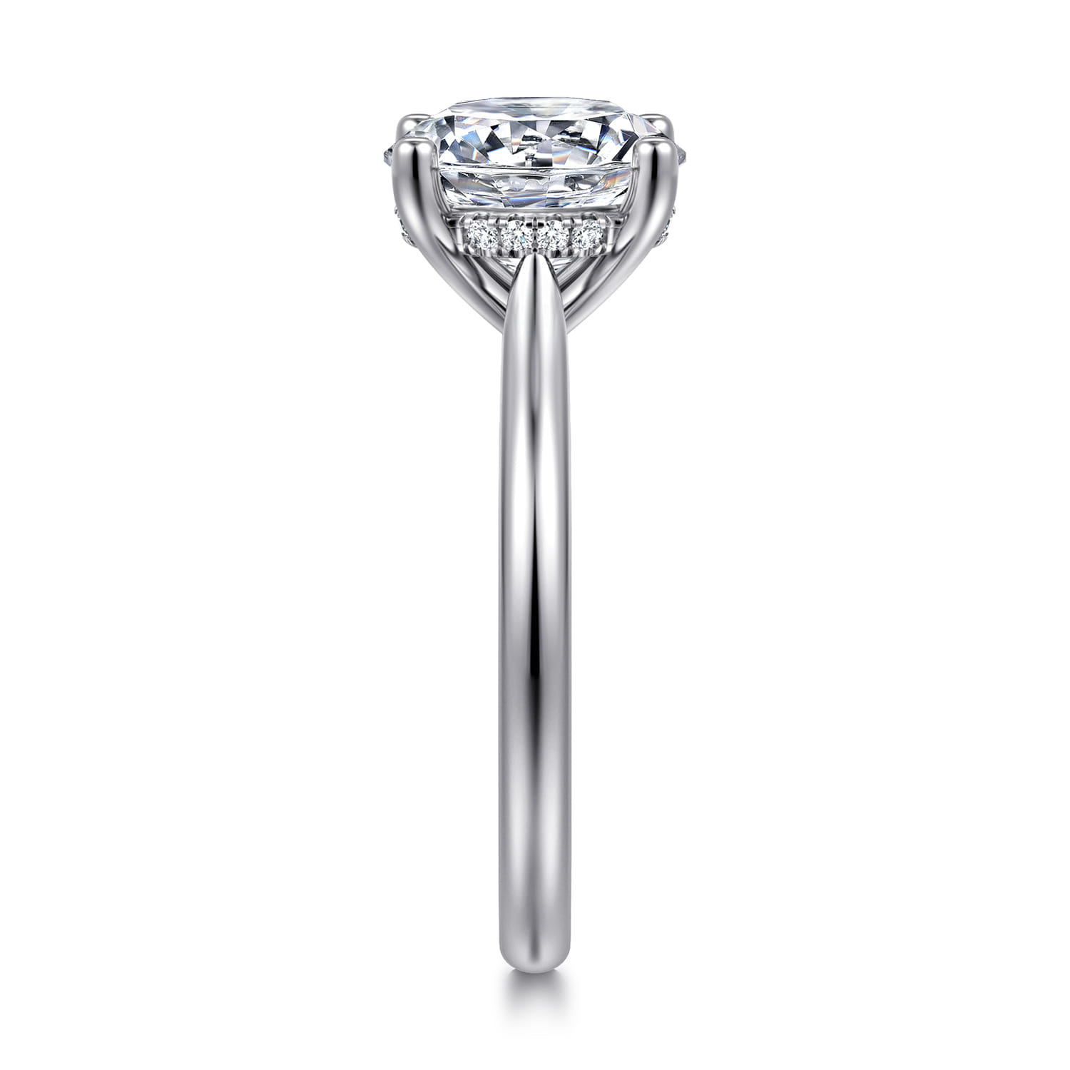 Azucena - 14K White Gold Round Solitaire Diamond Engagement Ring - 0.06 ct - Shot 4