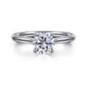 Azucena - 14K White Gold Round Solitaire Diamond Engagement Ring - 0.05 ct