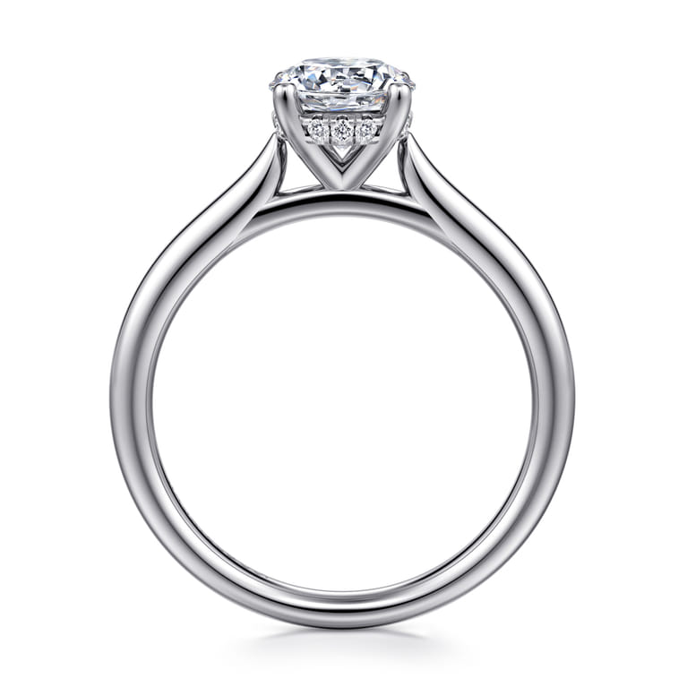 Azucena - 14K White Gold Round Solitaire Diamond Engagement Ring - 0.05 ct - Shot 2