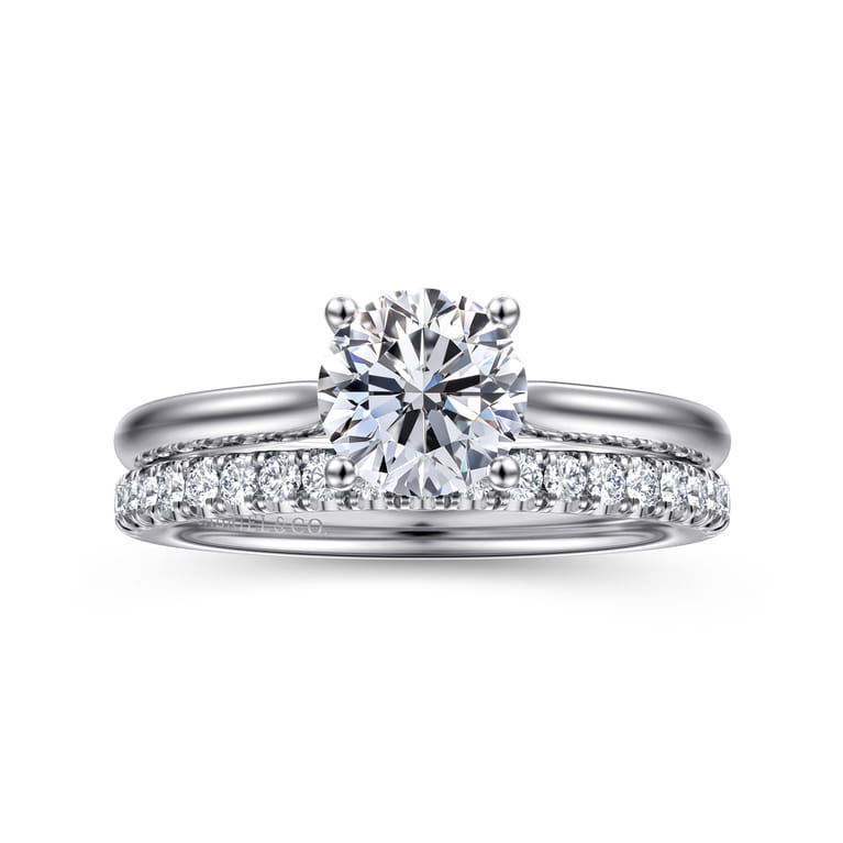 Azucena - 14K White Gold Round Solitaire Diamond Engagement Ring - 0.05 ct - Shot 4