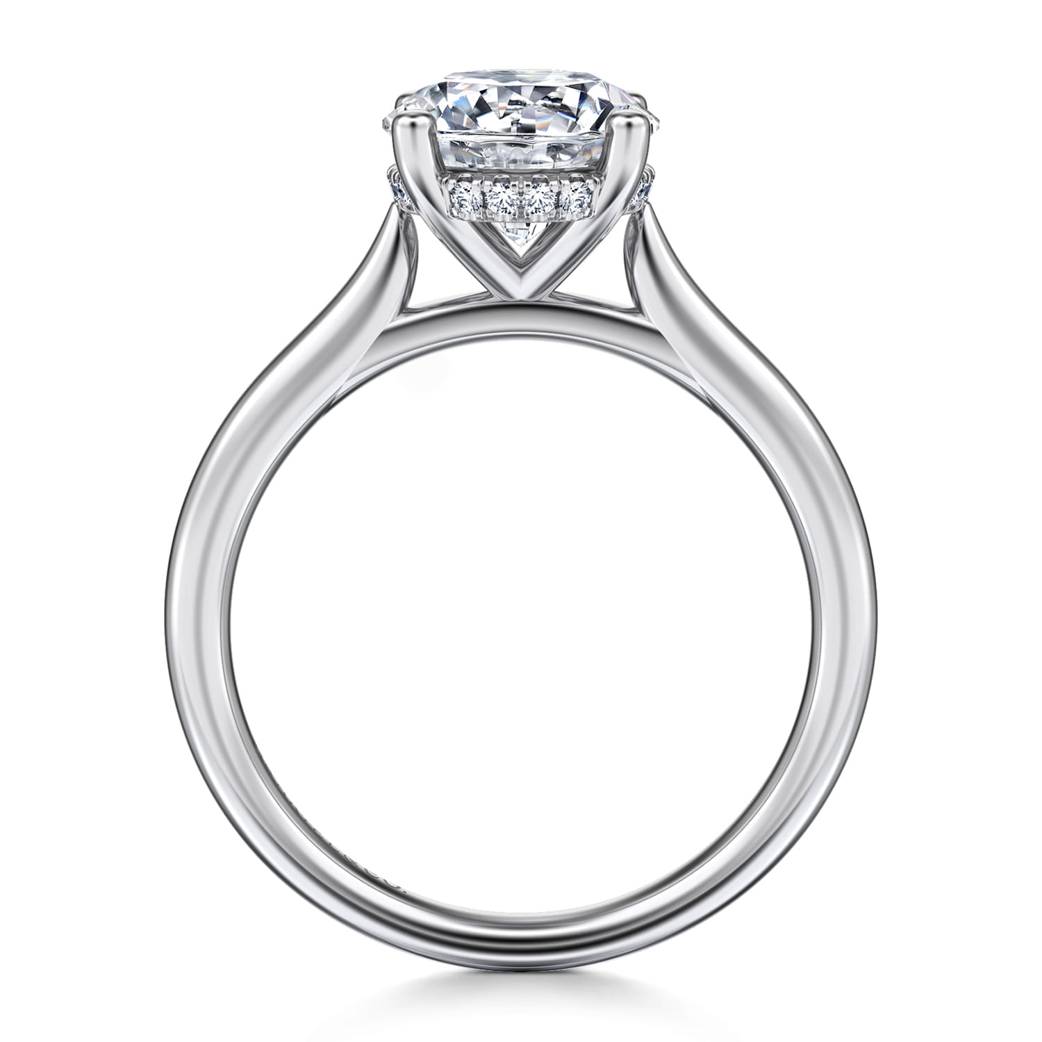 Azucena - 14K White Gold Round Solitaire Diamond Engagement Ring - 0.06 ct - Shot 2