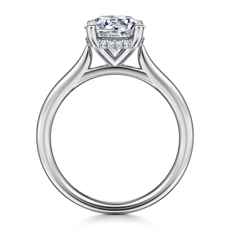 Azucena - 14K White Gold Round Solitaire Diamond Engagement Ring - 0.06 ct - Shot 2