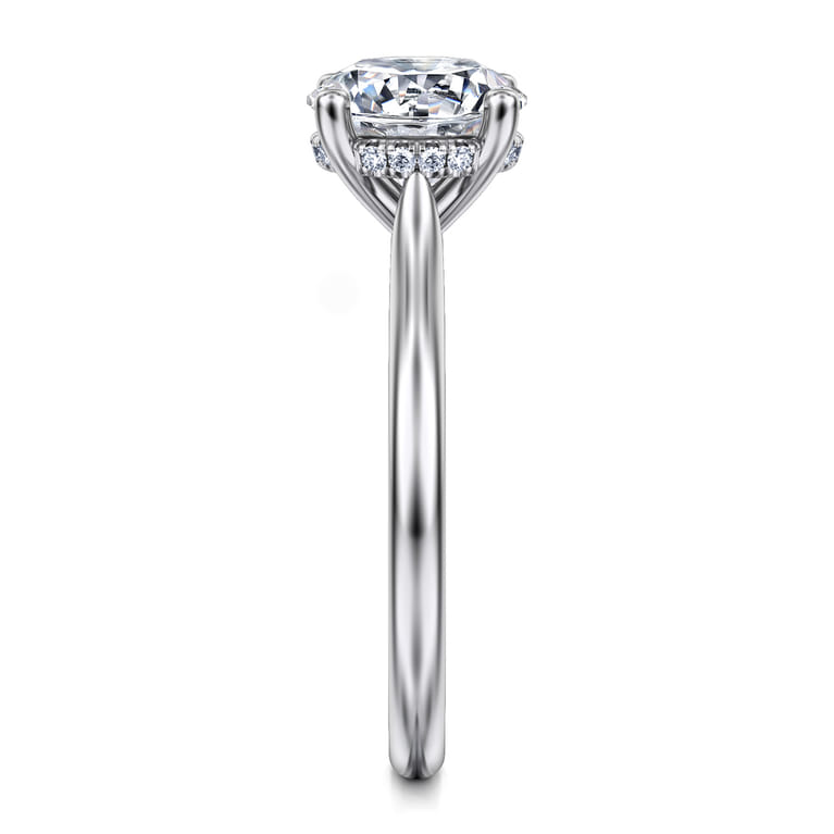 Azucena - 14K White Gold Round Solitaire Diamond Engagement Ring - 0.06 ct - Shot 5
