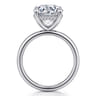 Lua - 14K White Gold Hidden Halo Round Diamond Engagement Ring - 0.08 ct