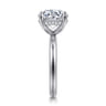 Lua - 14K White Gold Hidden Halo Round Diamond Engagement Ring - 0.08 ct