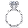 Lua - 14K White Gold Hidden Halo Round Diamond Engagement Ring - 0.09 ct