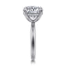 Lua - 14K White Gold Hidden Halo Round Diamond Engagement Ring - 0.09 ct