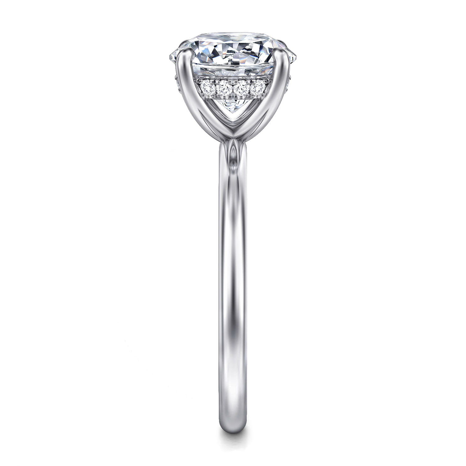 Anuk - 14K White Gold Round Diamond Engagement Ring - 0.08 ct - Shot 4