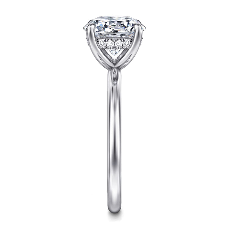 Anuk - 14K White Gold Round Diamond Engagement Ring - 0.08 ct - Shot 4