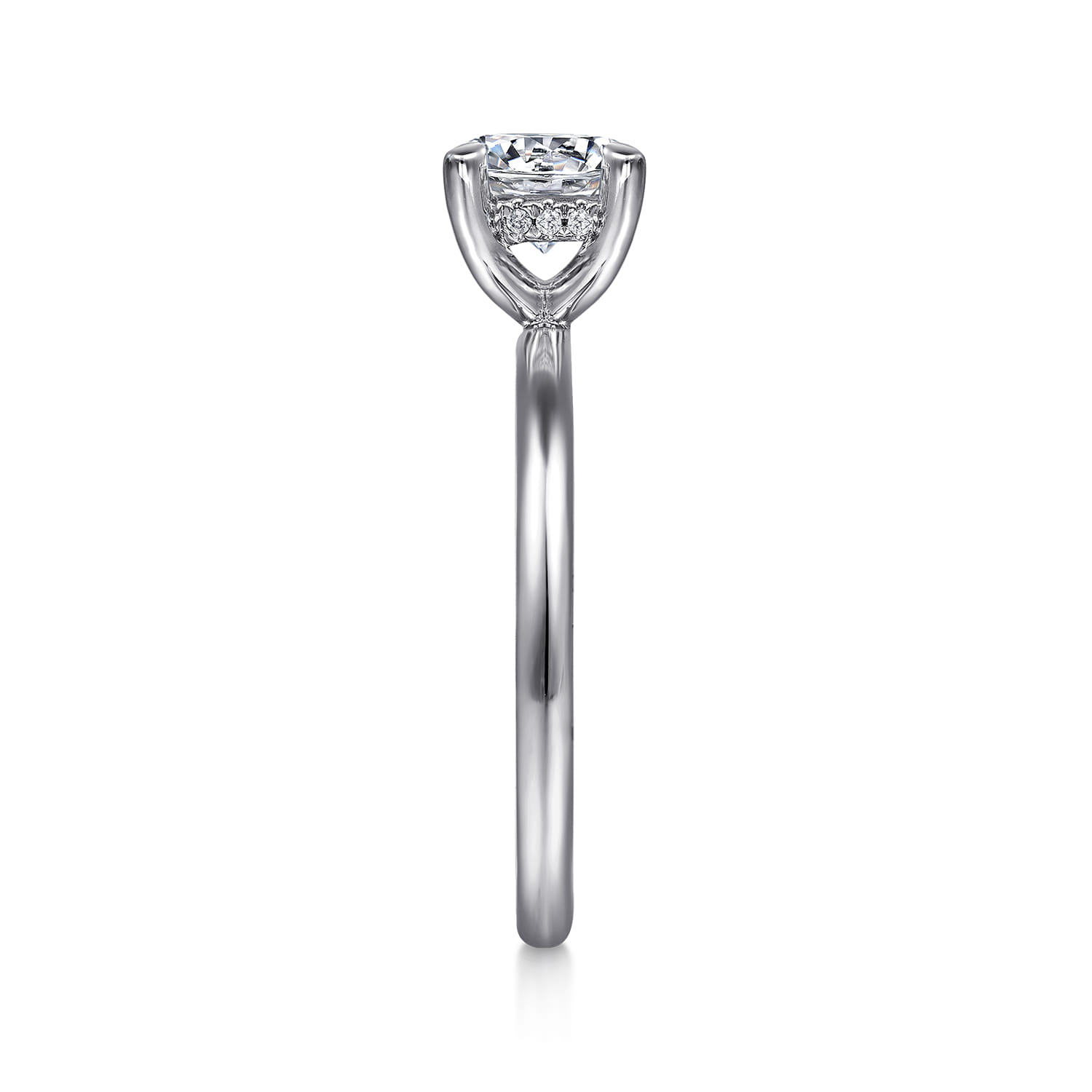 Anuk - 14K White Gold Round Diamond Engagement Ring - 0.05 ct - Shot 4