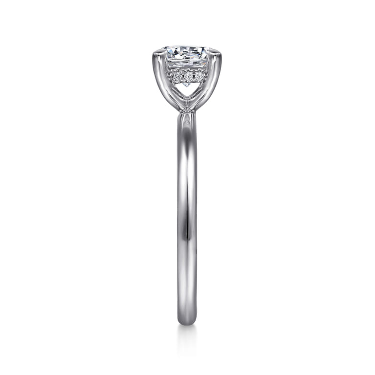 Anuk - 14K White Gold Round Diamond Engagement Ring - 0.05 ct - Shot 4