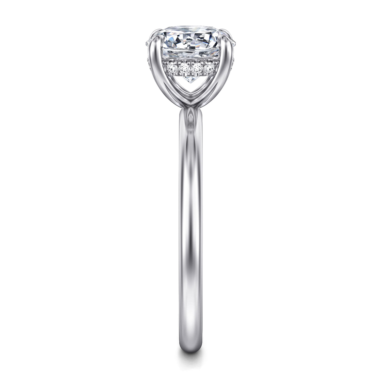 Anuk - 14K White Gold Round Diamond Engagement Ring - 0.06 ct - Shot 4