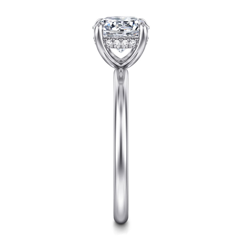 Anuk - 14K White Gold Round Diamond Engagement Ring - 0.06 ct - Shot 4
