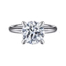 Peace - 14K White Gold Round Solitaire Diamond Engagement Ring - 0.08 ct