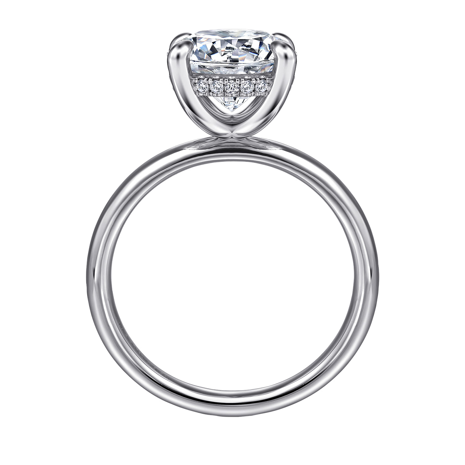 Peace - 14K White Gold Round Solitaire Diamond Engagement Ring - 0.08 ct - Shot 2