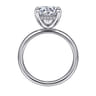 Peace - 14K White Gold Round Solitaire Diamond Engagement Ring - 0.08 ct