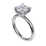 Peace - 14K White Gold Round Solitaire Diamond Engagement Ring - 0.08 ct