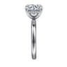 Peace - 14K White Gold Round Solitaire Diamond Engagement Ring - 0.08 ct