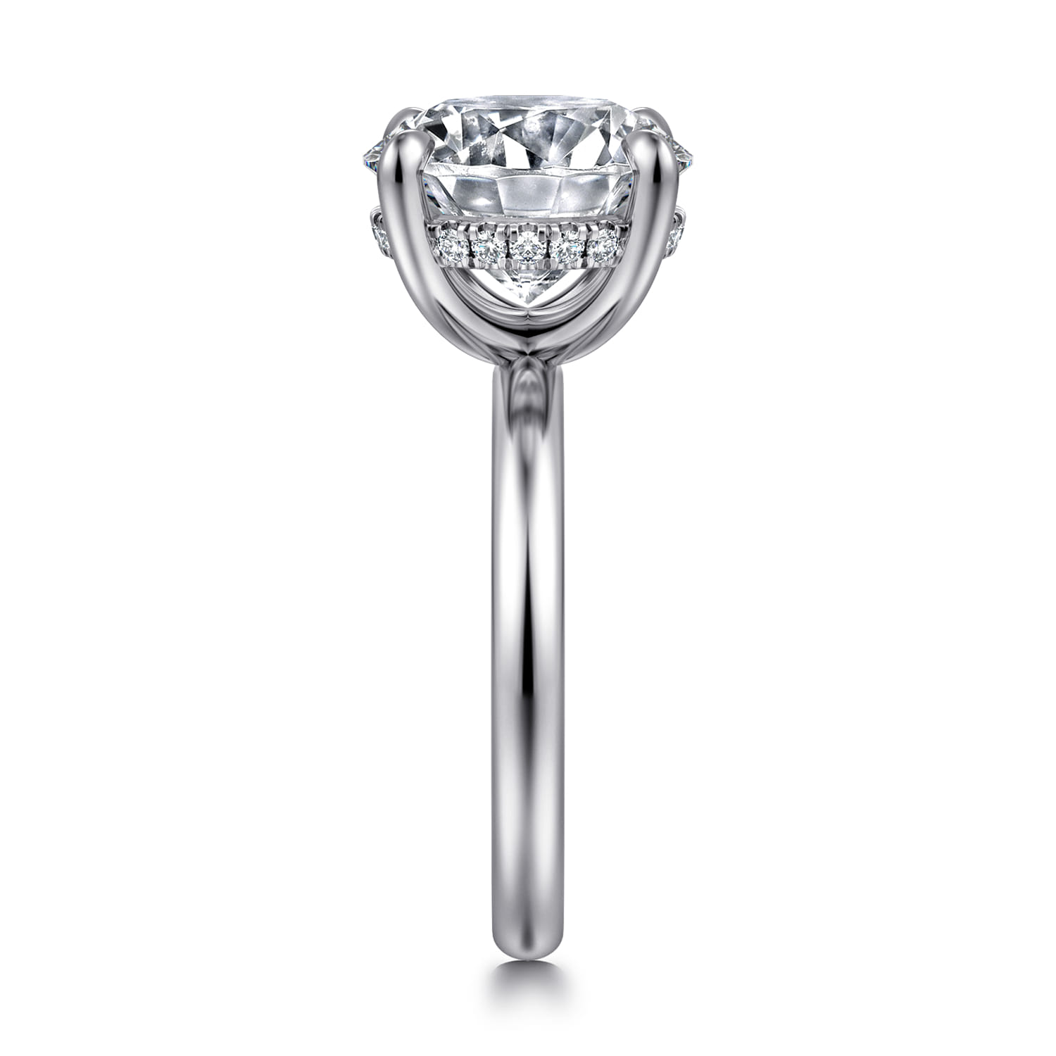 Peace - 14K White Gold Round Diamond Engagement Ring - 0.12 ct - Shot 4
