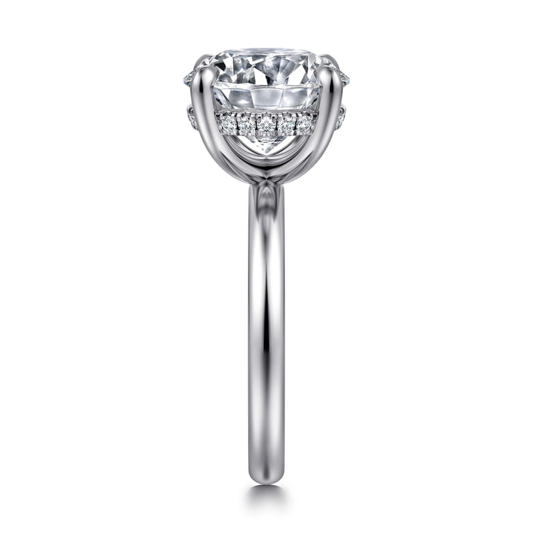 Peace - 14K White Gold Round Diamond Engagement Ring - 0.12 ct - Shot 4