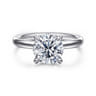 Peace - 14K White Gold Round Diamond Engagement Ring - 0.08 ct
