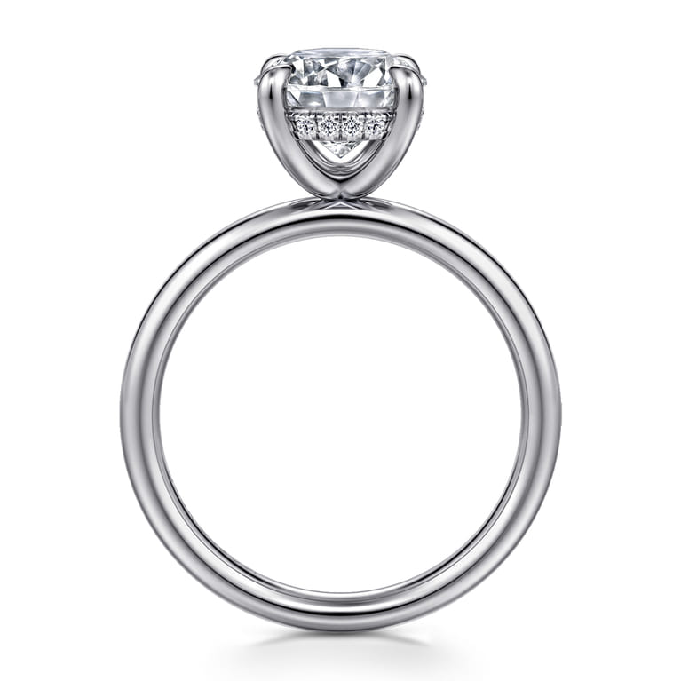 Peace - 14K White Gold Round Diamond Engagement Ring - 0.08 ct - Shot 2