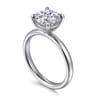 Peace - 14K White Gold Round Diamond Engagement Ring - 0.08 ct