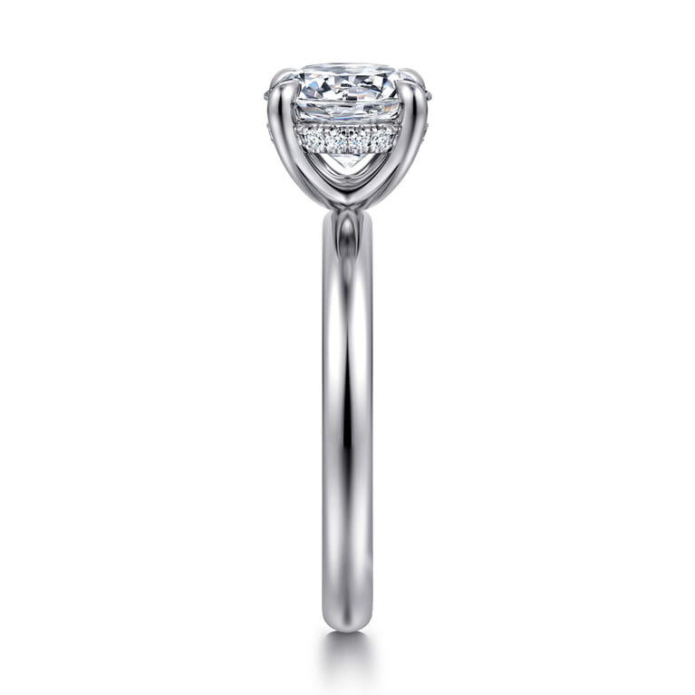 Peace - 14K White Gold Round Diamond Engagement Ring - 0.08 ct - Shot 4