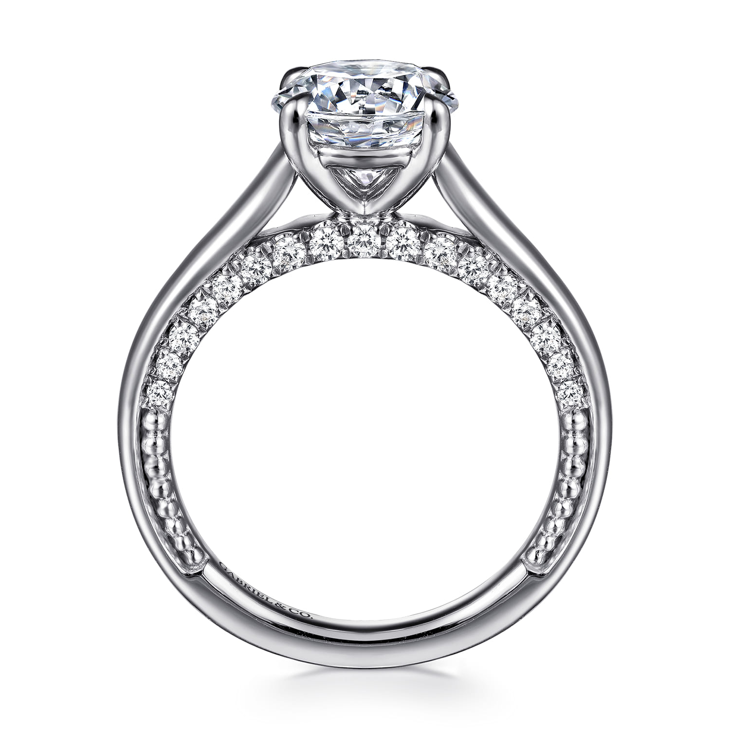 Rosey - 14K White Gold Round Diamond Engagement Ring - 0.35 ct - Shot 2