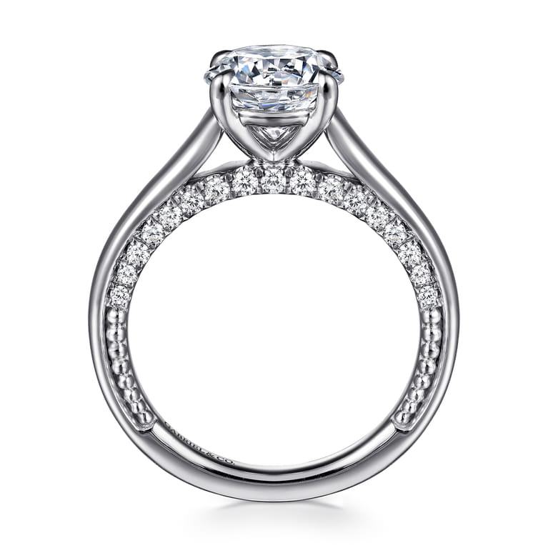 Rosey - 14K White Gold Round Diamond Engagement Ring - 0.35 ct - Shot 2