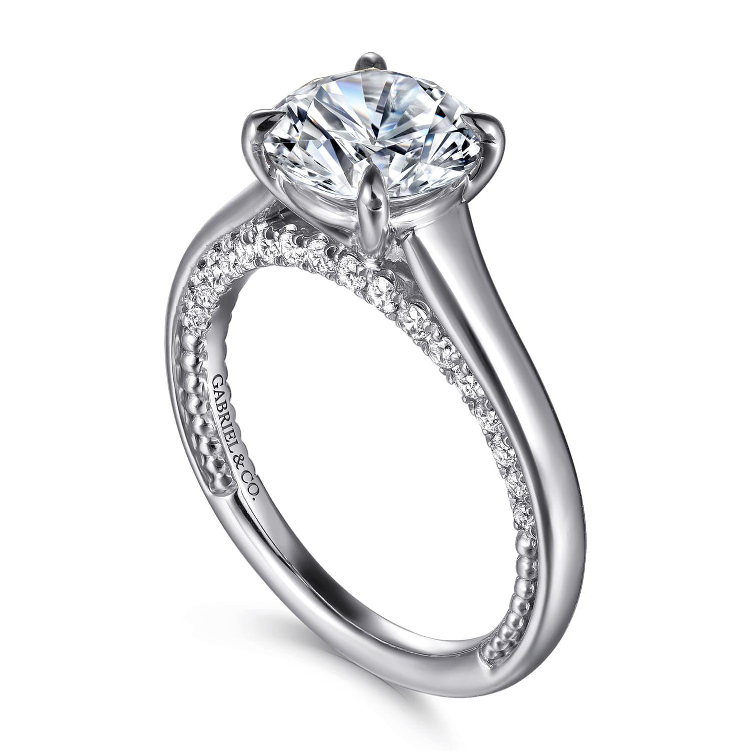 Rosey - 14K White Gold Round Diamond Engagement Ring - 0.35 ct - Shot 3