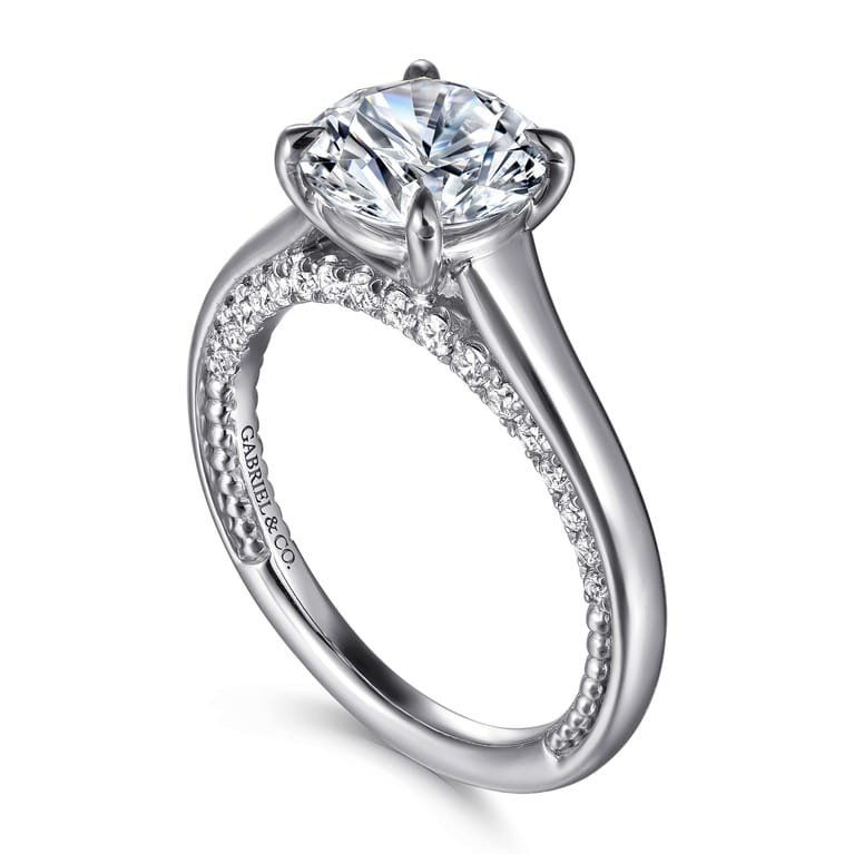 Rosey - 14K White Gold Round Diamond Engagement Ring - 0.35 ct - Shot 3