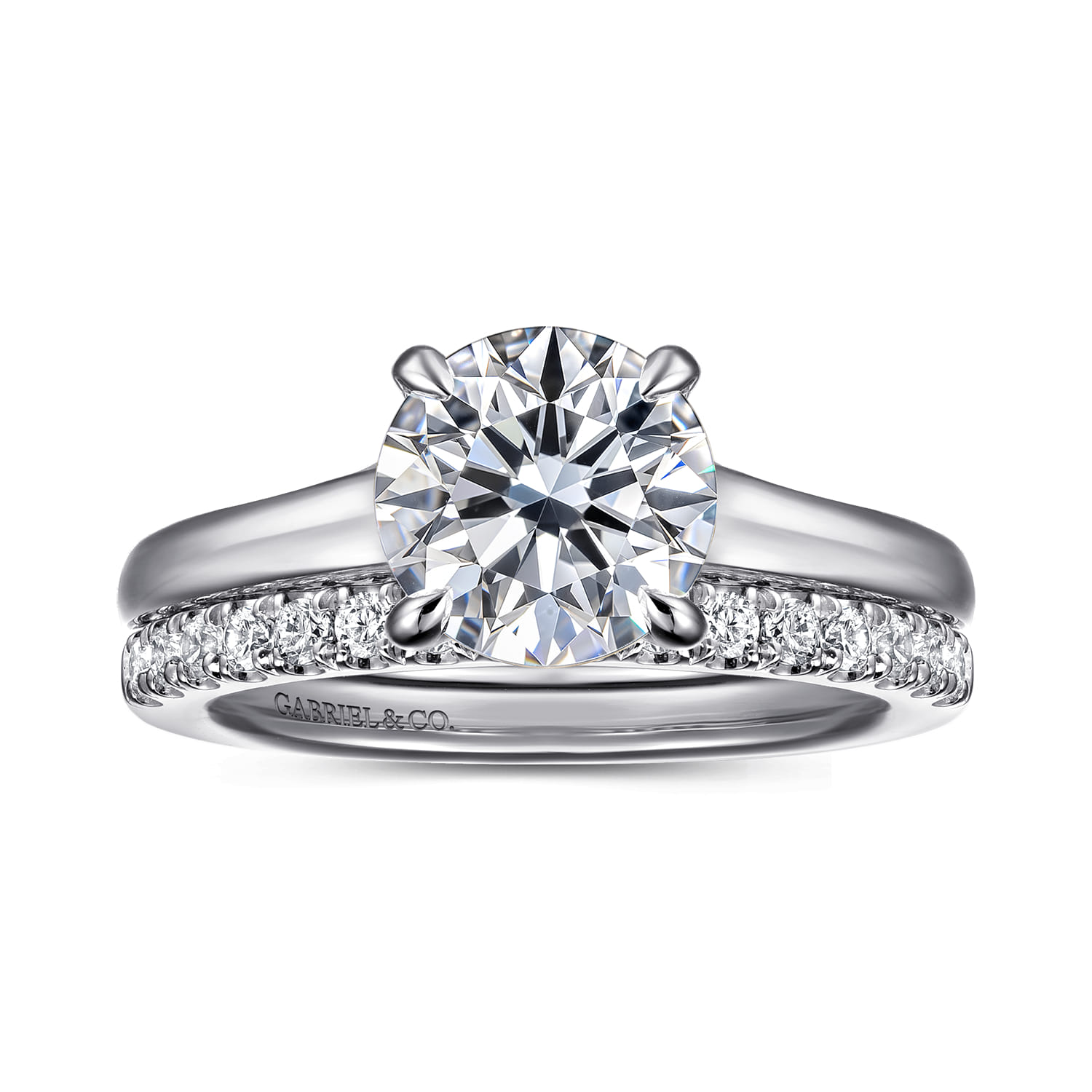Rosey - 14K White Gold Round Diamond Engagement Ring - 0.35 ct - Shot 4
