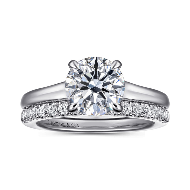 Rosey - 14K White Gold Round Diamond Engagement Ring - 0.35 ct - Shot 4