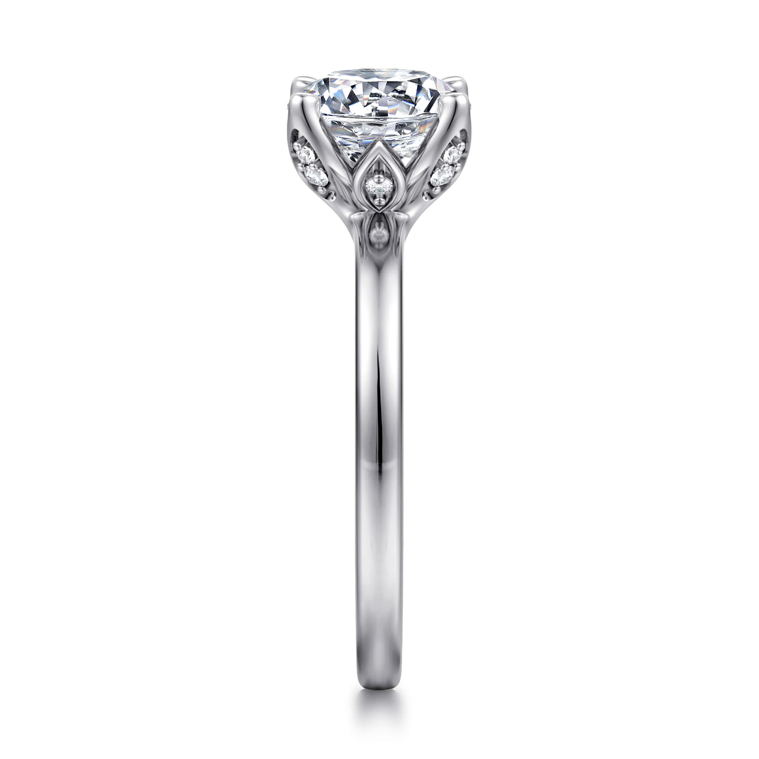 Abley - 14K White Gold Round Solitaire Diamond Engagement Ring - 0.05 ct - Shot 4