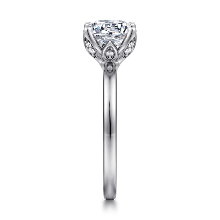 Abley - 14K White Gold Round Solitaire Diamond Engagement Ring - 0.05 ct - Shot 4