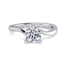 Blair - 14K White Gold Bypass Round Diamond Engagement Ring