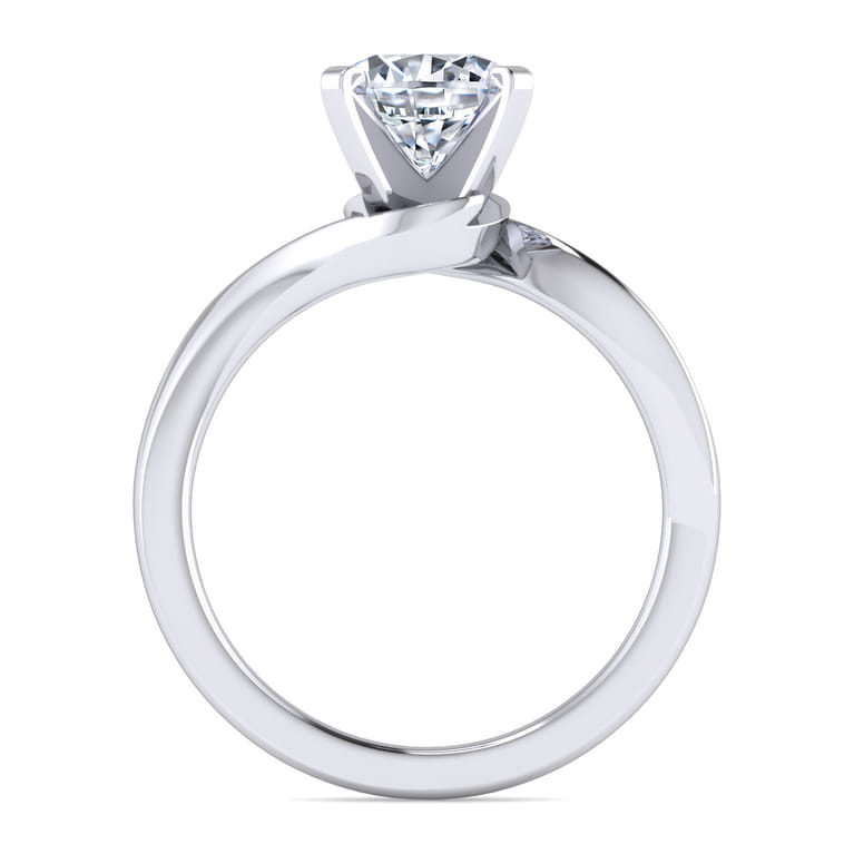Blair - 14K White Gold Bypass Round Diamond Engagement Ring - Shot 2