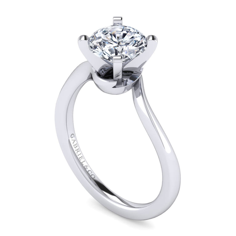 Blair - 14K White Gold Bypass Round Diamond Engagement Ring - Shot 3