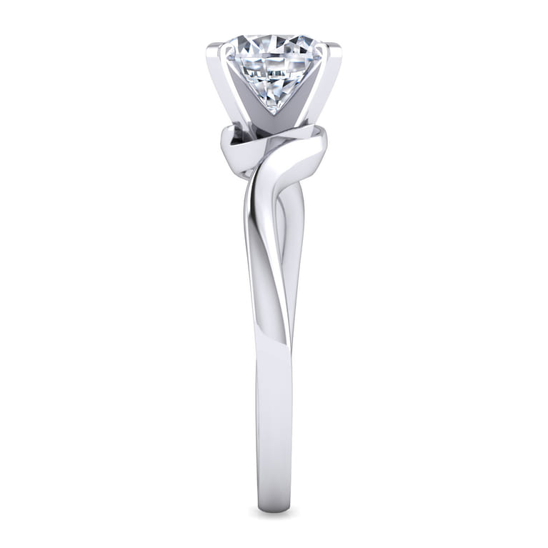 Blair - 14K White Gold Bypass Round Diamond Engagement Ring - Shot 5