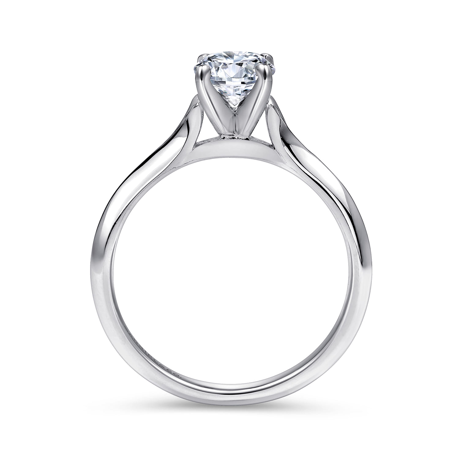 Ellis - 14K White Gold Round Diamond Engagement Ring - Shot 2