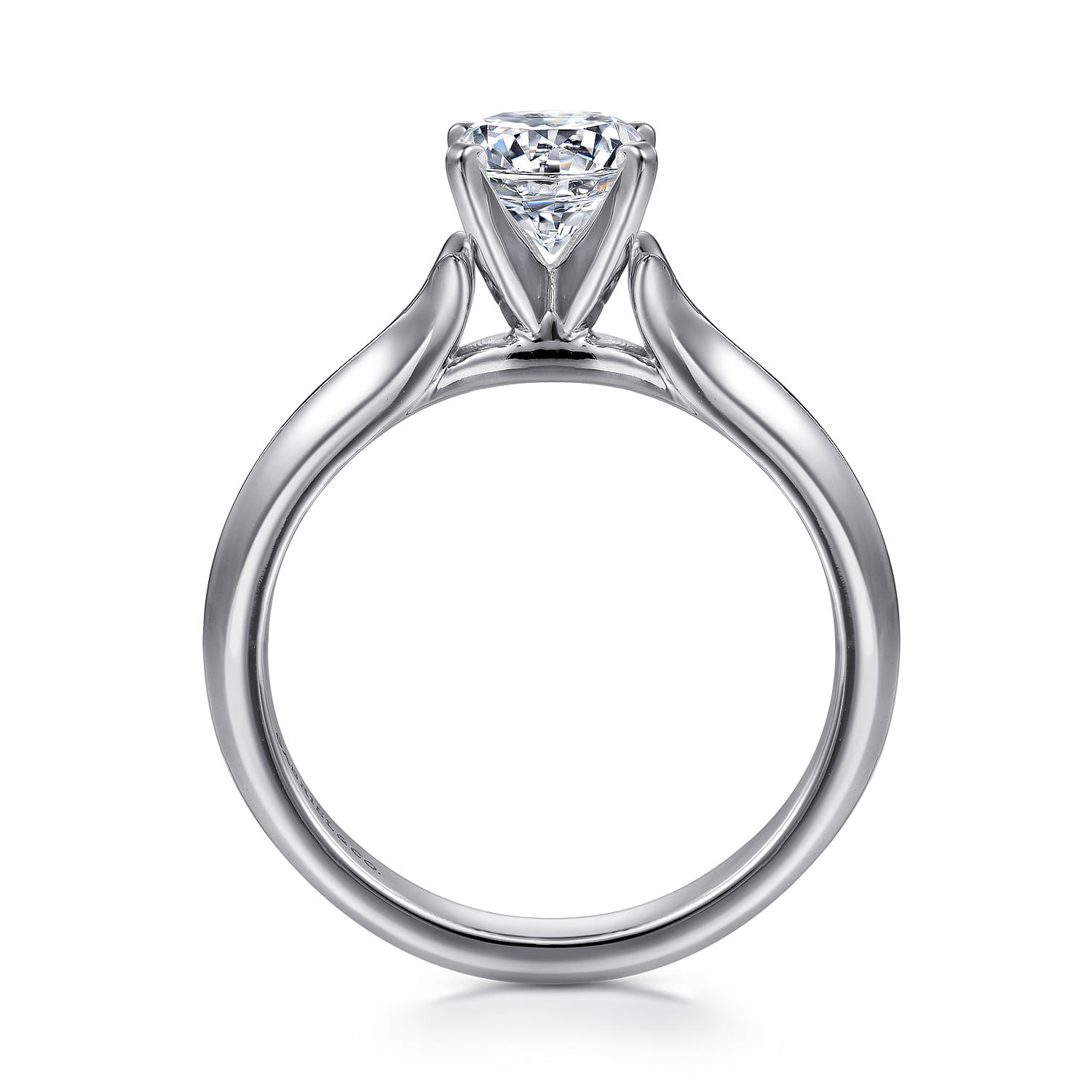 Ellis - 14K White Gold Round Diamond Engagement Ring - Shot 2