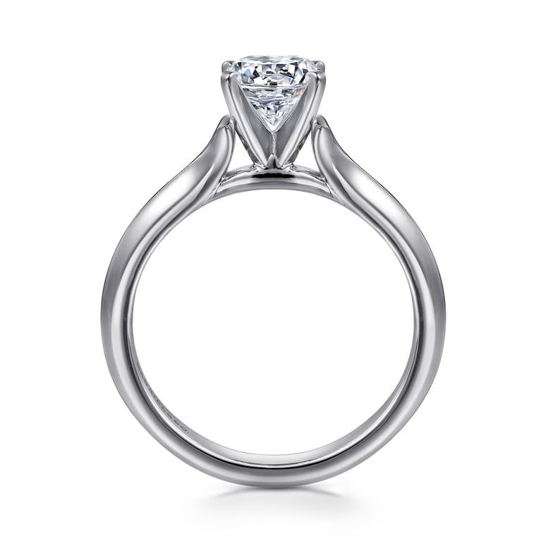 Ellis - 14K White Gold Round Diamond Engagement Ring - Shot 2
