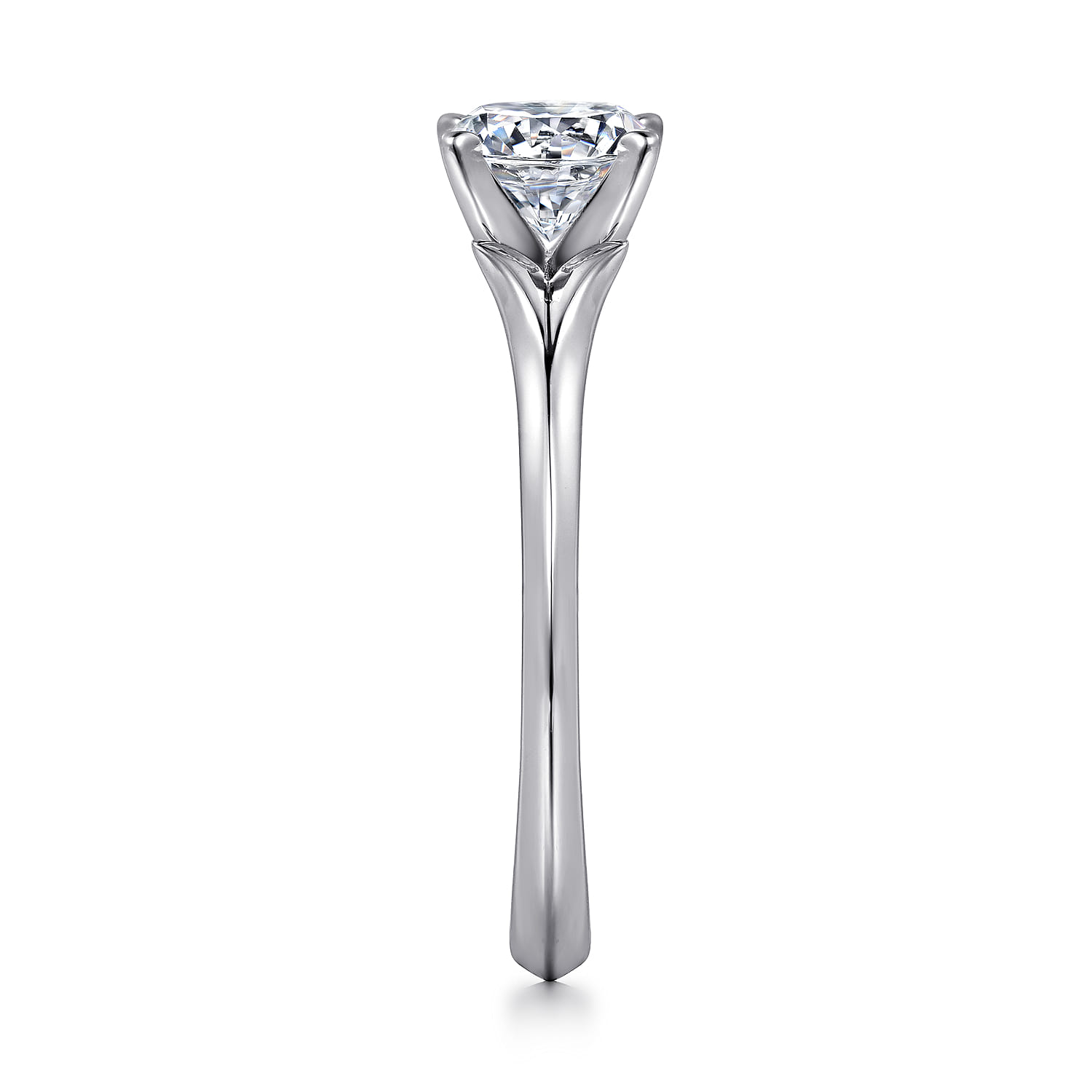 Ellis - 14K White Gold Round Diamond Engagement Ring - Shot 5