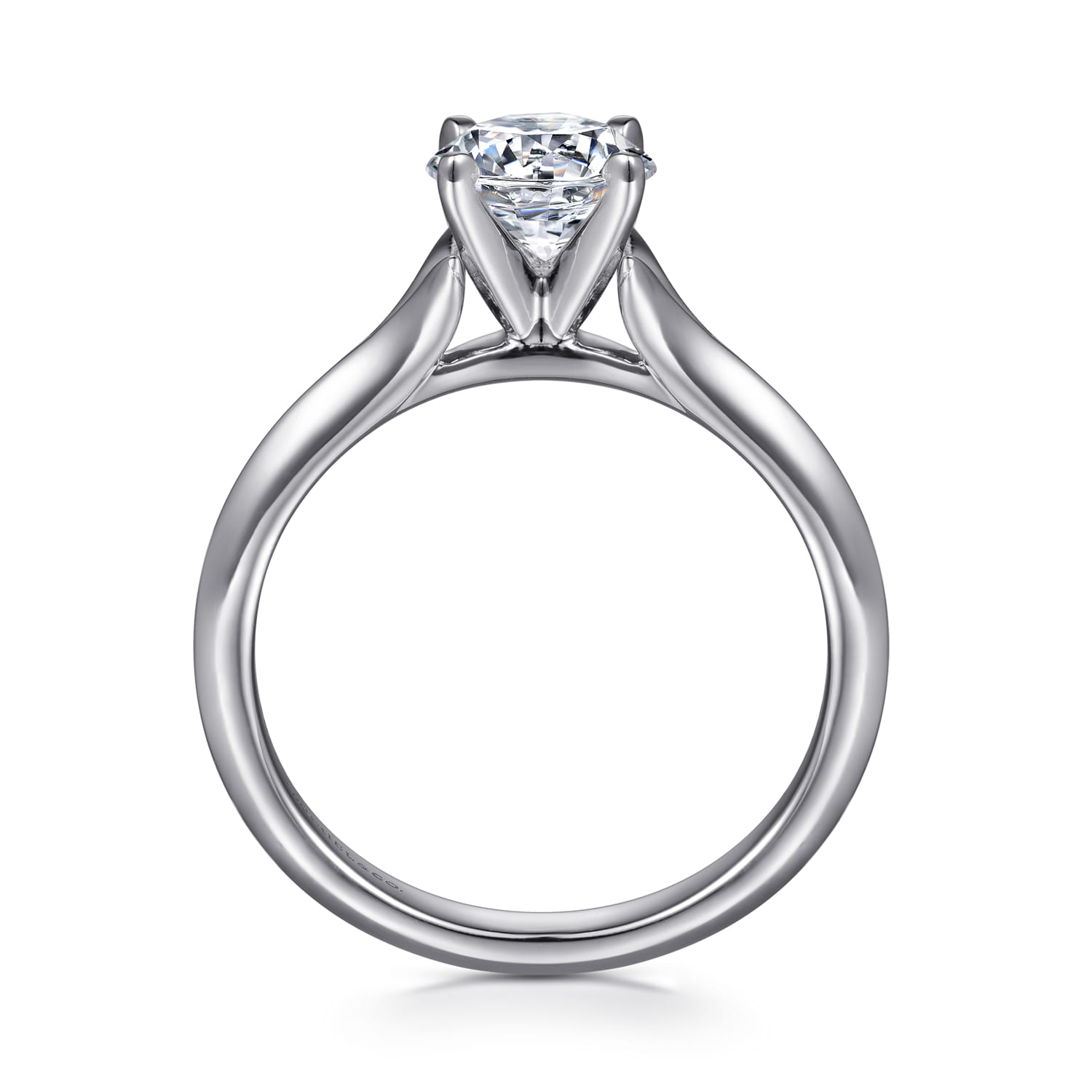 Ellis - 14K White Gold Round Diamond Engagement Ring - Shot 2