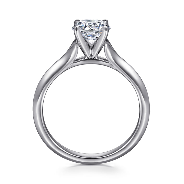 Ellis - 14K White Gold Round Diamond Engagement Ring - Shot 2