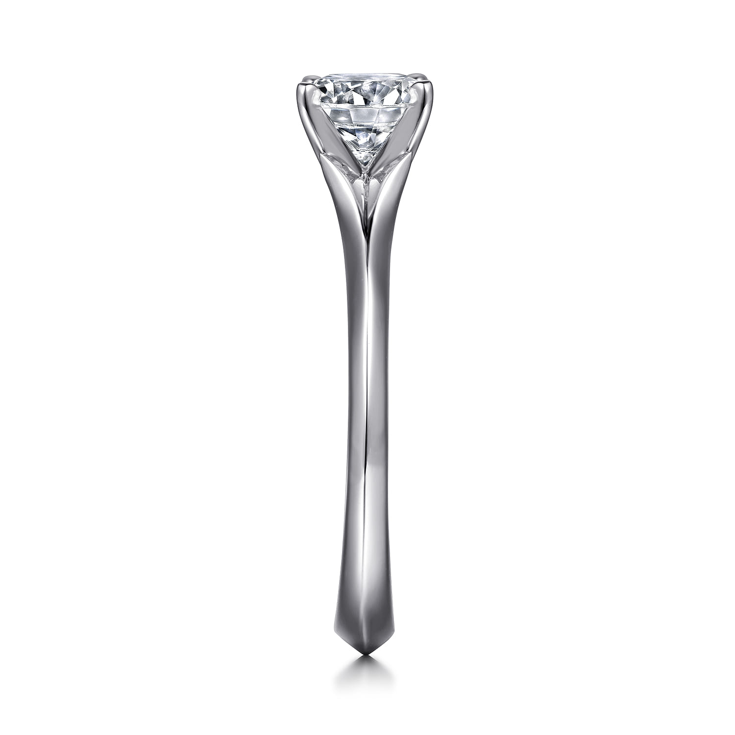 Ellis - 14K White Gold Round Diamond Engagement Ring - Shot 5